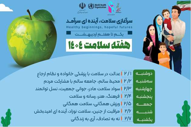 سرآغازی سلامت، آینده‌ای سرآمد شعار هفته سلامت ۱۴۰۴